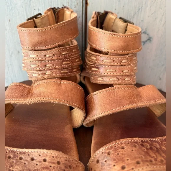 BED|STU Unique & Strappy Tan Rustic Artemis Sandals - Picture 4 of 14